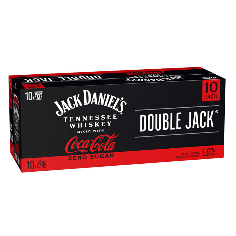 Jack Daniel’s Double Jack & Coca Cola Zero 7% 330ml 10pk cans