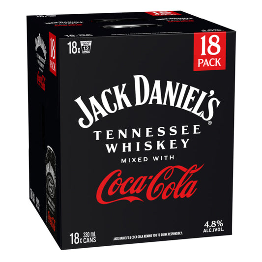 Jack Daniel’s & Coca-Cola 4.8% 330ml 18pk Cans